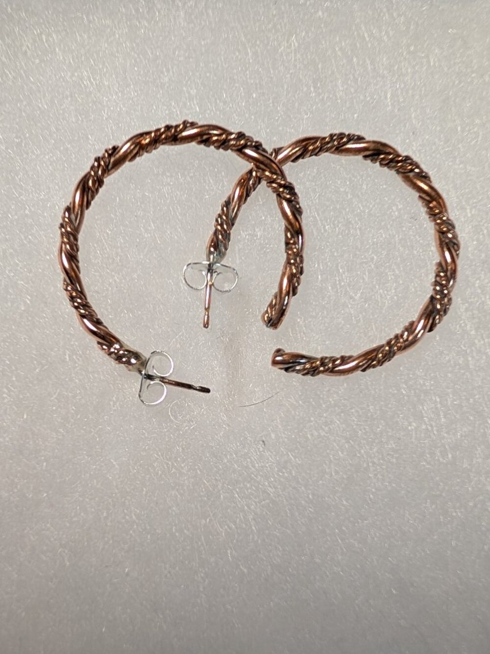 Native Navajo Copper Hoop Earrings by Elaine Tahe